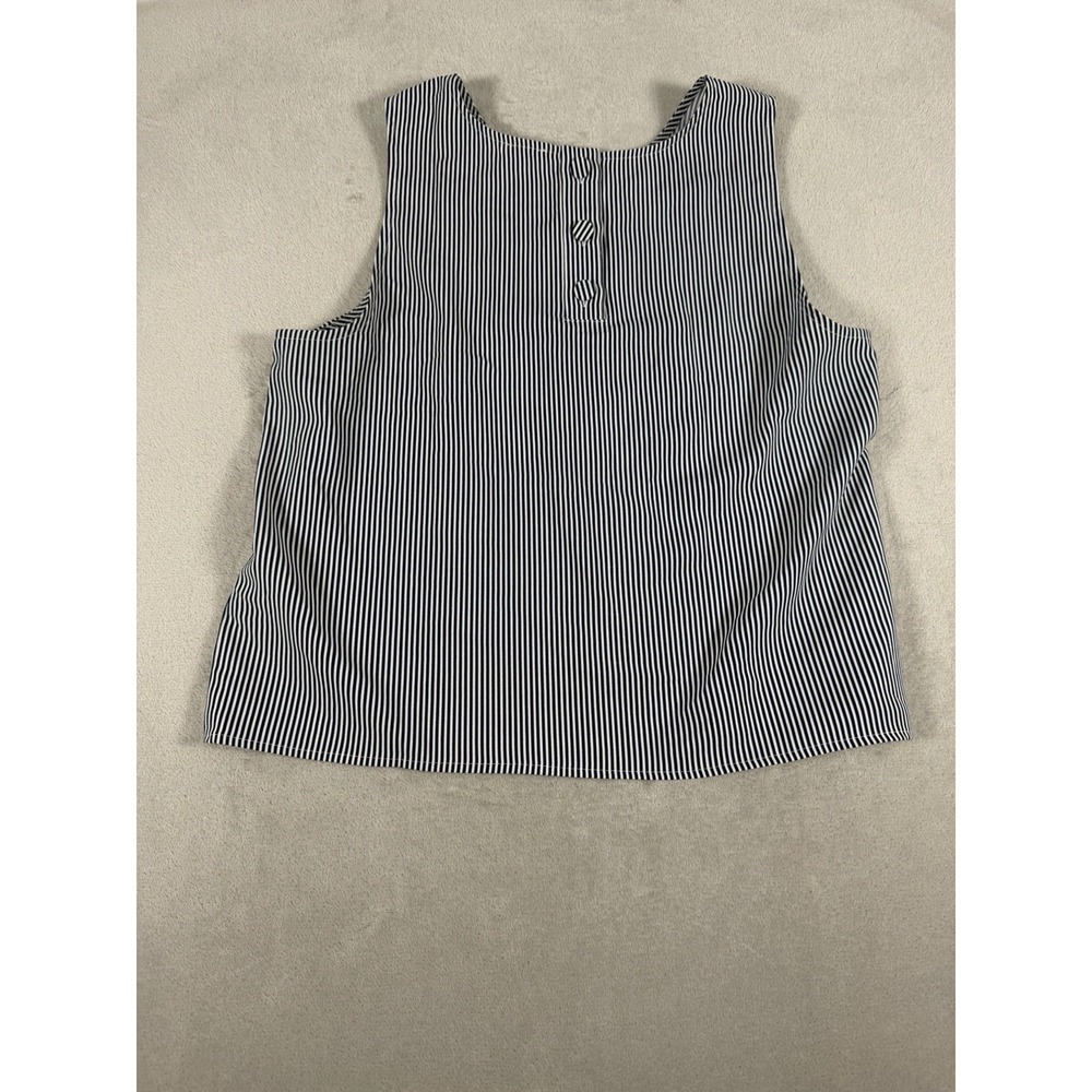 J.Crew Women's Sleeveless Striped Shell Blouse With Back Button Size L - Picture 11 of 16